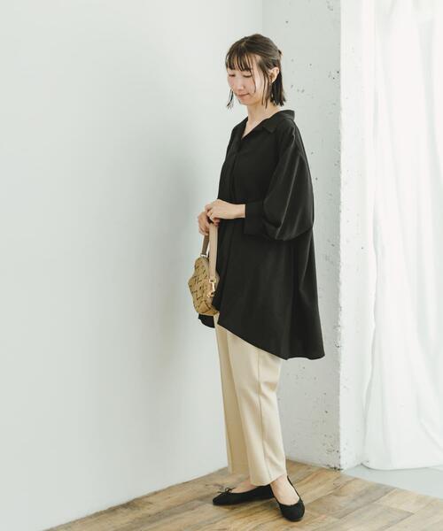 ITEMS URBANRESEARCH(アイテムズ アーバンリサーチ)の「スキッパーチュニック(シャツ/ブラウス・レディース・ブラック/カーキ/ライトベージュ・FREE)」の10枚目の写真
