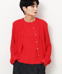 OPAQUE.CLIP | シアー柄編みニットカーディガン／アンサンブル対応【洗える】(カーディガン/ボレロ)