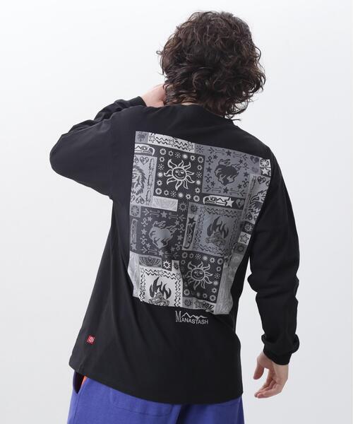 MANASTASH(マナスタッシュ)の「MANASTASH/マナスタッシュ/RE:CTN L/S TEE BANDANA(Tシャツ/カットソー・メンズ・ホワイト/ピンク/ブラック・S/XL/L/M)」の10枚目の写真