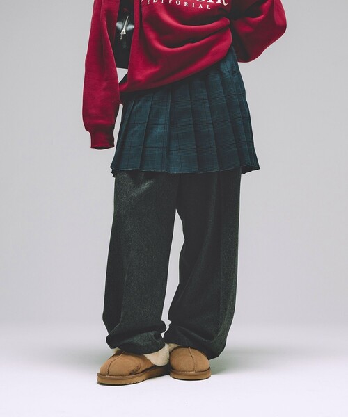 FREAK'S STORE(フリークスストア)の「NAUTICA/ノーティカ プリーツチェックカットオフスカート/チェックミニスカート(スカート・レディース・ベージュ/ネイビー・フリ-)」の15枚目の写真