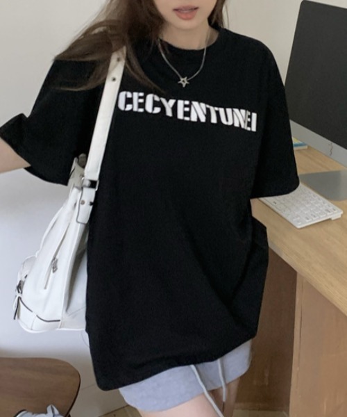 Vipoa(ヴィポア)の「カジュアルプリントTシャツ(Tシャツ/カットソー・レディース・ホワイト/グレー/ブラック・FREE)」の2枚目の写真