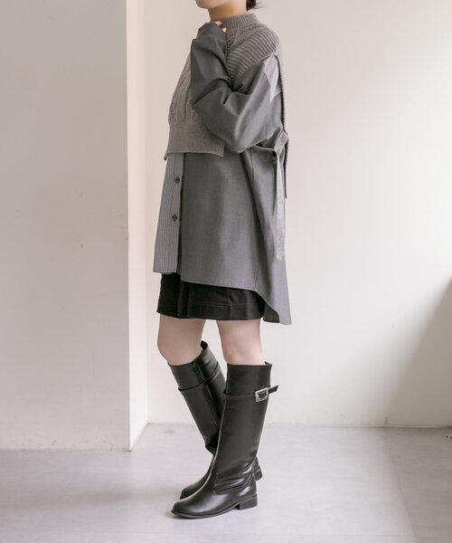 ear papillonnerSUM1STYLEスミ スタイルニットコンビシャツ ear PAPILLONNER（イアパピヨネ）の「【SUM1 STYLE（スミ スタイル