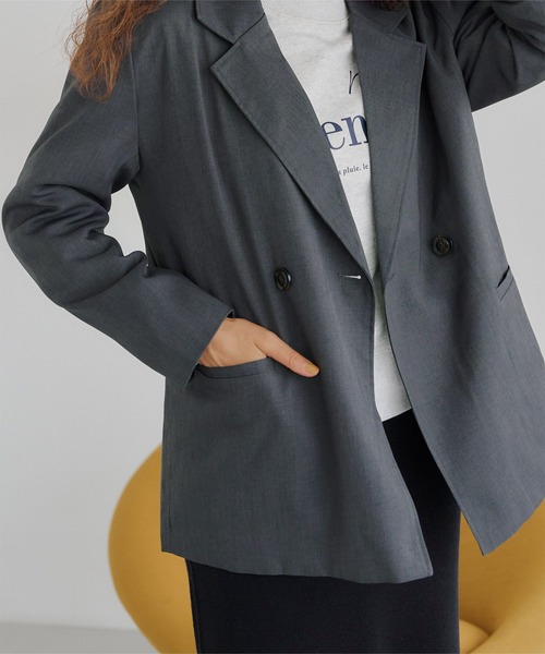 titivate（ティティベイト）の「ツイルビッグテーラードジャケット（テーラードジャケット・レディース・グレイッシュベージュ/ブラック/グレー・FREE）」の15枚目の写真