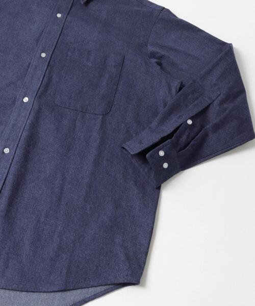 ITEMS URBANRESEARCH（アイテムズ アーバンリサーチ）の「裏起毛デニム レギュラーカラーシャツ（シャツ/ブラウス・メンズ・ブルー/ブラック・MEDIUM/LARGE）」の10枚目の写真