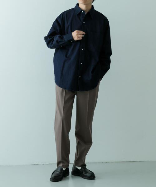 ITEMS URBANRESEARCH（アイテムズ アーバンリサーチ）の「裏起毛デニム レギュラーカラーシャツ（シャツ/ブラウス・メンズ・ブルー/ブラック・MEDIUM/LARGE）」の20枚目の写真