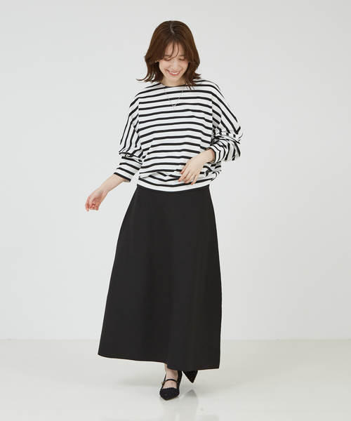 abahouse mavie(アバハウスマヴィ)の「【セットアップ対応】ニットフレアースカート/冬服/セミオケ(スカート・レディース・グレイッシュベージュ/ブラック・フリー)」の13枚目の写真