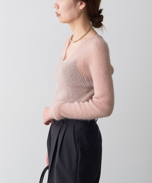 GALLARDAGALANTE(ガリャルダガランテ)の「モヘアキーネックニット(ニット/セーター・レディース・チャコールグレー/ピンク・FREE)」の13枚目の写真
