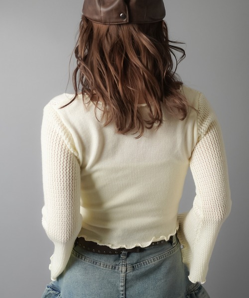 SPINNS（スピンズ）の「バタフライ貼り付けデザインボートネックニット（ニット/セーター・レディース・ブラック/カーキ/アイボリー・ONESIZE）」の22枚目の写真