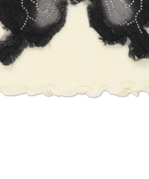 SPINNS（スピンズ）の「バタフライ貼り付けデザインボートネックニット（ニット/セーター・レディース・ブラック/カーキ/アイボリー・ONESIZE）」の12枚目の写真