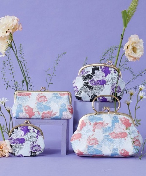 カヤ（カヤ）の「【カヤ】猫と花 リング付きがま口ハンドバッグ（ハンドバッグ・レディース・ピンク/パープル・FREE）」の10枚目の写真