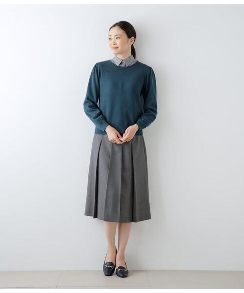 NEWYORKER（ニューヨーカー）の「カラードラインレトロチェック レギュラーカラーシャツ（シャツ/ブラウス・レディース・オレンジ/グリーン・9号/11号）」の12枚目の写真