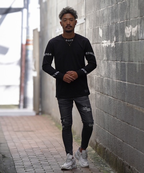 adamsJUGGLER（アダムスジャグラー）の「RTEG O/Eフォーミングロングティー（Tシャツ/カットソー・メンズ・ホワイト/ブラック・S/M/L/XL/XXL）」の12枚目の写真