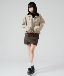 Multi Pocket Standneck Zip Blouson / ドロストデザイン ジップアップブルゾン