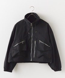 Multi Pocket Standneck Zip Blouson / ドロストデザイン ジップアップブルゾン