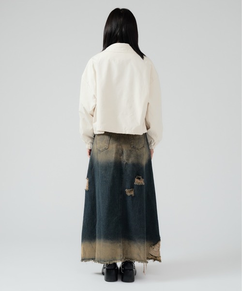 Chick（チック）の「Multi Pocket Standneck Zip Blouson / ドロストデザイン ジップアップブルゾン（ブルゾン・レディース・ブラック/ベージュ/グリーン/チャコール・FREE）」の22枚目の写真