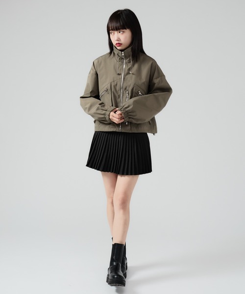 Multi Pocket Standneck Zip Blouson / ドロストデザイン ジップアップ