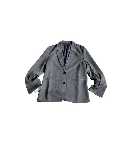 antiqua(アンティカ)の「折り返し配色ジャケット(テーラードジャケット・レディース・グレー/ブラック・ONESIZE)」の15枚目の写真