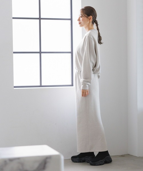 LAKOLE（ラコレ）の「ニットソーラメナロースカート / 152964（スカート・レディース・杢グレー/オートミール/ブラック/ブラウン・FREE）」の6枚目の写真