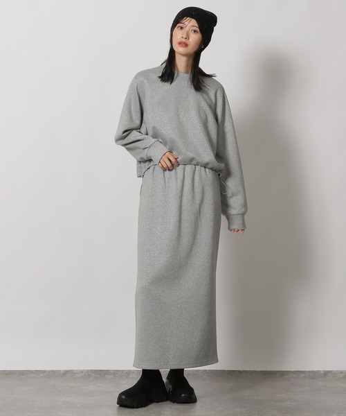 LAKOLE（ラコレ）の「ニットソーラメナロースカート / 152964（スカート・レディース・杢グレー/オートミール/ブラック/ブラウン・FREE）」の14枚目の写真