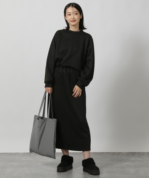 LAKOLE（ラコレ）の「ニットソーラメナロースカート / 152964（スカート・レディース・杢グレー/オートミール/ブラック/ブラウン・FREE）」の11枚目の写真