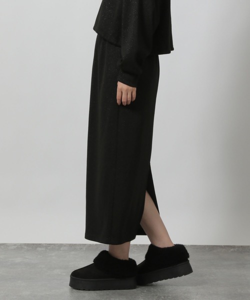 LAKOLE（ラコレ）の「ニットソーラメナロースカート / 152964（スカート・レディース・杢グレー/オートミール/ブラック/ブラウン・FREE）」の12枚目の写真