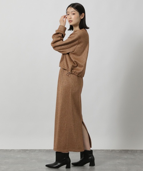 LAKOLE（ラコレ）の「ニットソーラメナロースカート / 152964（スカート・レディース・杢グレー/オートミール/ブラック/ブラウン・FREE）」の18枚目の写真