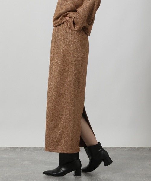 LAKOLE（ラコレ）の「ニットソーラメナロースカート / 152964（スカート・レディース・杢グレー/オートミール/ブラック/ブラウン・FREE）」の20枚目の写真