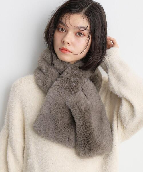 THE SHOP TK （ザ ショップ ティーケー ）の「◆サスティナブルファー差し込みティペット（ストール/ショール・レディース・グレー/ブラウン系その他/ライトベージュ/アイボリー・00）」の5枚目の写真