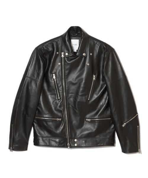 CRIMIE（クライミー）の「W BIKER SPANISH LAMB LEATHER JACKET / Wライダース スパニッシュラムレザー ジャケット（ライダースジャケット・メンズ・ブラック・L/M/S/XXL/XL）」の8枚目の写真