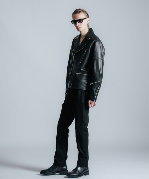 CRIMIE（クライミー）の「W BIKER SPANISH LAMB LEATHER JACKET / Wライダース スパニッシュラムレザー ジャケット（ライダースジャケット・メンズ・ブラック・L/M/S/XXL/XL）」の19枚目の写真