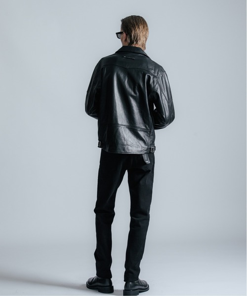 CRIMIE（クライミー）の「W BIKER SPANISH LAMB LEATHER JACKET / Wライダース スパニッシュラムレザー ジャケット（ライダースジャケット・メンズ・ブラック・L/M/S/XXL/XL）」の20枚目の写真