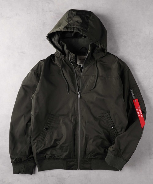 Right-on（ライトオン）の「リブフードブルゾン（ブルゾン・メンズ・オリーブ/ブラック/ネイビー・M/L/XL）」の3枚目の写真