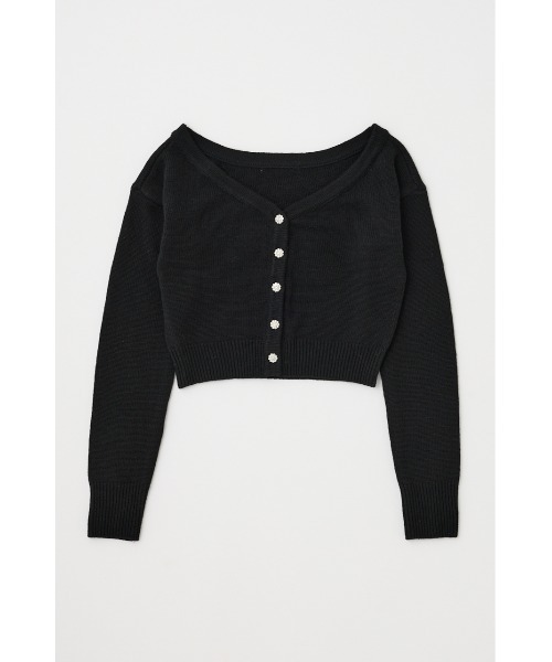 MOUSSY（マウジー）の「2WAY SHORT ニットカーディガン（カーディガン/ボレロ・レディース・ブラック/キナリ/レッド・FREE）」の4枚目の写真