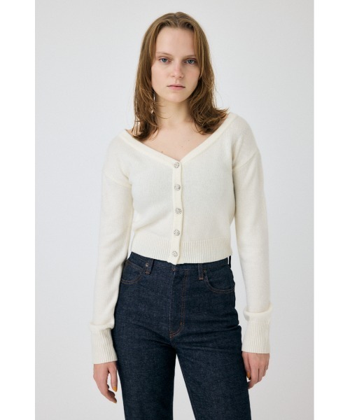 MOUSSY（マウジー）の「2WAY SHORT ニットカーディガン（カーディガン/ボレロ・レディース・ブラック/キナリ/レッド・FREE）」の5枚目の写真