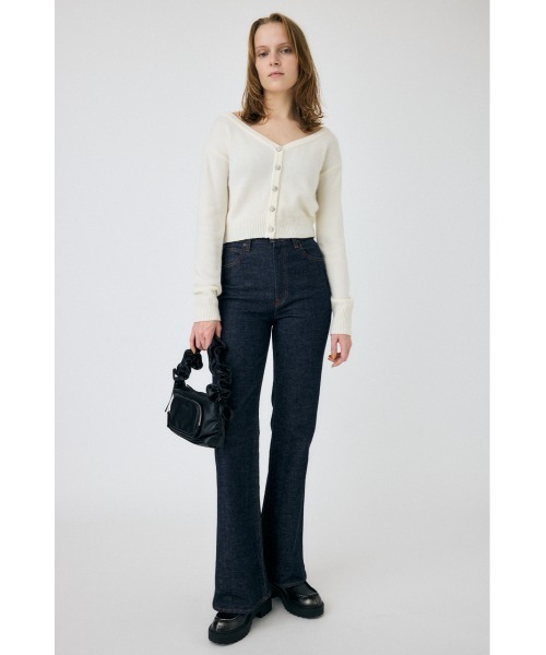 MOUSSY（マウジー）の「2WAY SHORT ニットカーディガン（カーディガン/ボレロ・レディース・ブラック/キナリ/レッド・FREE）」の6枚目の写真