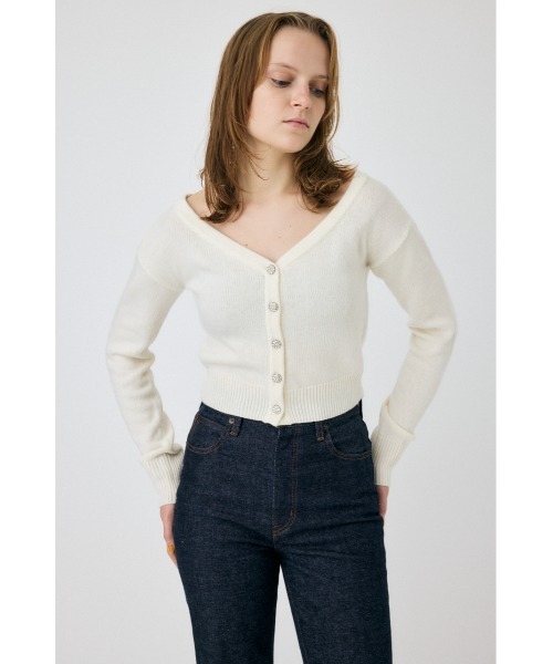 MOUSSY（マウジー）の「2WAY SHORT ニットカーディガン（カーディガン/ボレロ・レディース・ブラック/キナリ/レッド・FREE）」の9枚目の写真