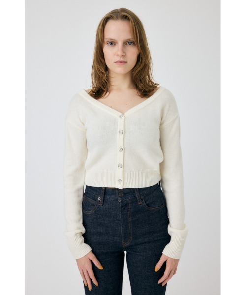 MOUSSY（マウジー）の「2WAY SHORT ニットカーディガン（カーディガン/ボレロ・レディース・ブラック/キナリ/レッド・FREE）」の10枚目の写真