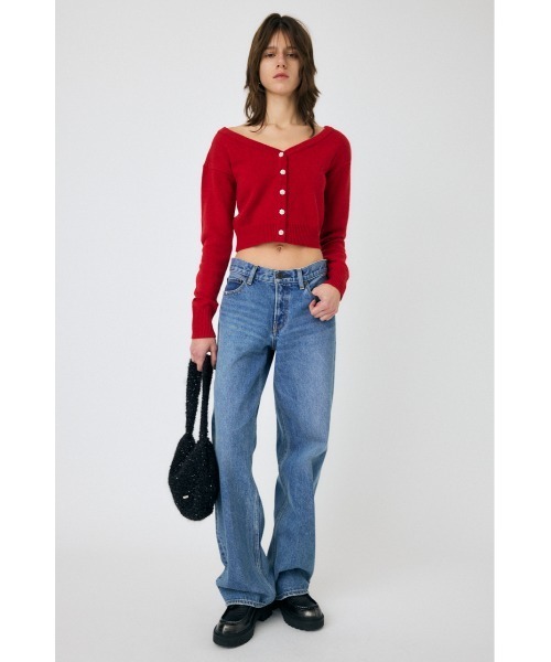 MOUSSY（マウジー）の「2WAY SHORT ニットカーディガン（カーディガン/ボレロ・レディース・ブラック/キナリ/レッド・FREE）」の13枚目の写真