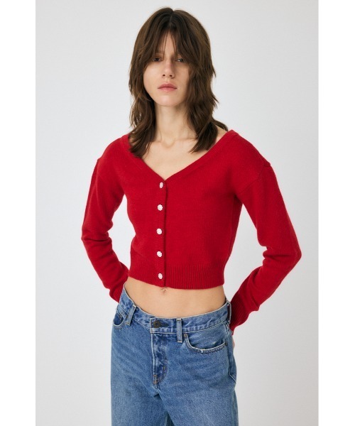 MOUSSY（マウジー）の「2WAY SHORT ニットカーディガン（カーディガン/ボレロ・レディース・ブラック/キナリ/レッド・FREE）」の16枚目の写真