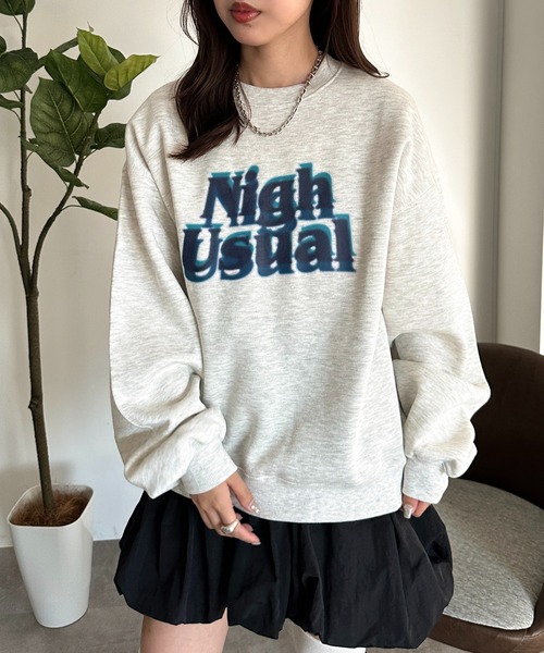 apres jour mignon(アプレジュールミニョン)の「裏起毛ロゴスウェット【ZOZOTOWN限定アイテム】(スウェット・レディース・ブラック/カーキ/ナチュラル・フリー/X-LARGE)」の2枚目の写真