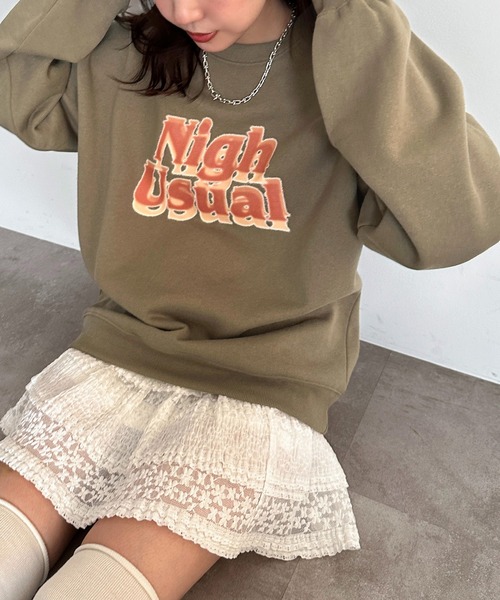 apres jour mignon(アプレジュールミニョン)の「裏起毛ロゴスウェット【ZOZOTOWN限定アイテム】(スウェット・レディース・ブラック/カーキ/ナチュラル・フリー/X-LARGE)」の16枚目の写真