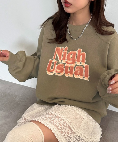 apres jour mignon(アプレジュールミニョン)の「裏起毛ロゴスウェット【ZOZOTOWN限定アイテム】(スウェット・レディース・ブラック/カーキ/ナチュラル・フリー/X-LARGE)」の17枚目の写真