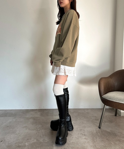 apres jour mignon(アプレジュールミニョン)の「裏起毛ロゴスウェット【ZOZOTOWN限定アイテム】(スウェット・レディース・ブラック/カーキ/ナチュラル・フリー/X-LARGE)」の22枚目の写真