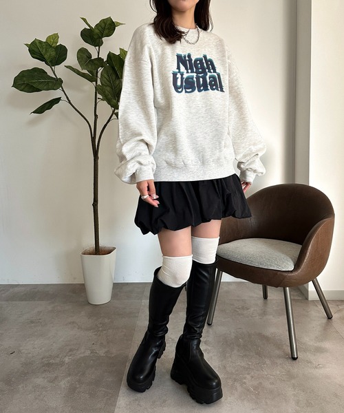 apres jour mignon(アプレジュールミニョン)の「裏起毛ロゴスウェット【ZOZOTOWN限定アイテム】(スウェット・レディース・ブラック/カーキ/ナチュラル・フリー/X-LARGE)」の13枚目の写真