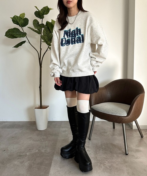 apres jour mignon(アプレジュールミニョン)の「裏起毛ロゴスウェット【ZOZOTOWN限定アイテム】(スウェット・レディース・ブラック/カーキ/ナチュラル・フリー/X-LARGE)」の14枚目の写真