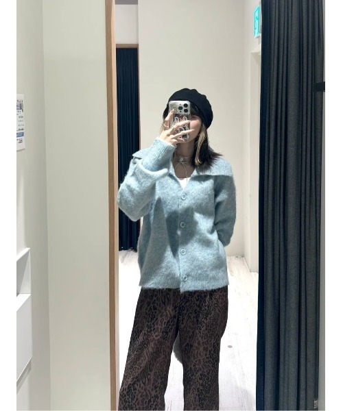 BAYFLOW（ベイフロー）の「[トレンドデザイン]ウールミックスセーラーカーディガン（ニット/セーター・レディース・イエロー/オフホワイト/ライトブルー・FREE）」の9枚目の写真