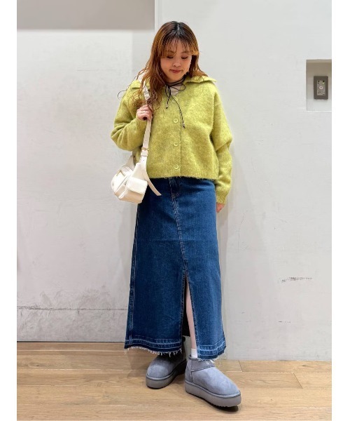 BAYFLOW（ベイフロー）の「[トレンドデザイン]ウールミックスセーラーカーディガン（ニット/セーター・レディース・イエロー/オフホワイト/ライトブルー・FREE）」の6枚目の写真