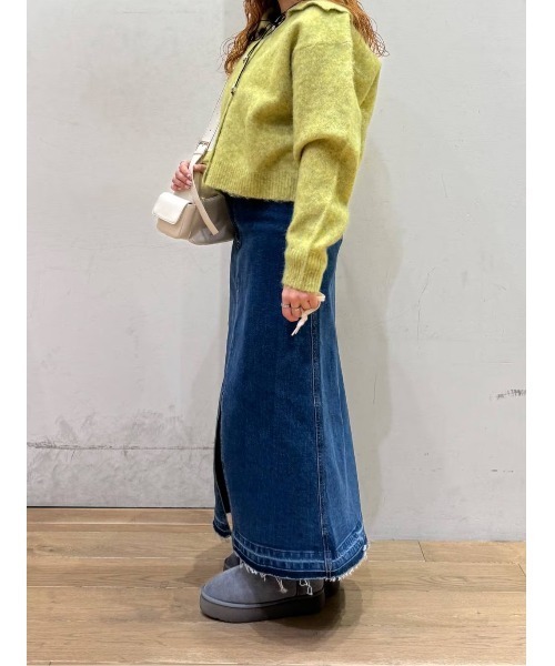 BAYFLOW（ベイフロー）の「[トレンドデザイン]ウールミックスセーラーカーディガン（ニット/セーター・レディース・イエロー/オフホワイト/ライトブルー・FREE）」の7枚目の写真