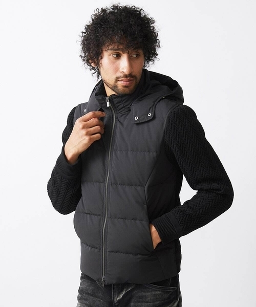MICHEL KLEIN HOMME (ミッシェルクランオム)の「コンビネーションダウンブルゾン(ブルゾン・メンズ・ブラック/オフホワイト・MEDIUM/LARGE/X-LARGE)」の1枚目の写真