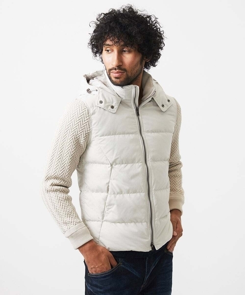 MICHEL KLEIN HOMME (ミッシェルクランオム)の「コンビネーションダウンブルゾン(ブルゾン・メンズ・ブラック/オフホワイト・MEDIUM/LARGE/X-LARGE)」の3枚目の写真